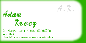 adam krecz business card